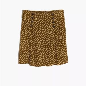 Madwell Never Worn Flower Mini Skirt in Green
